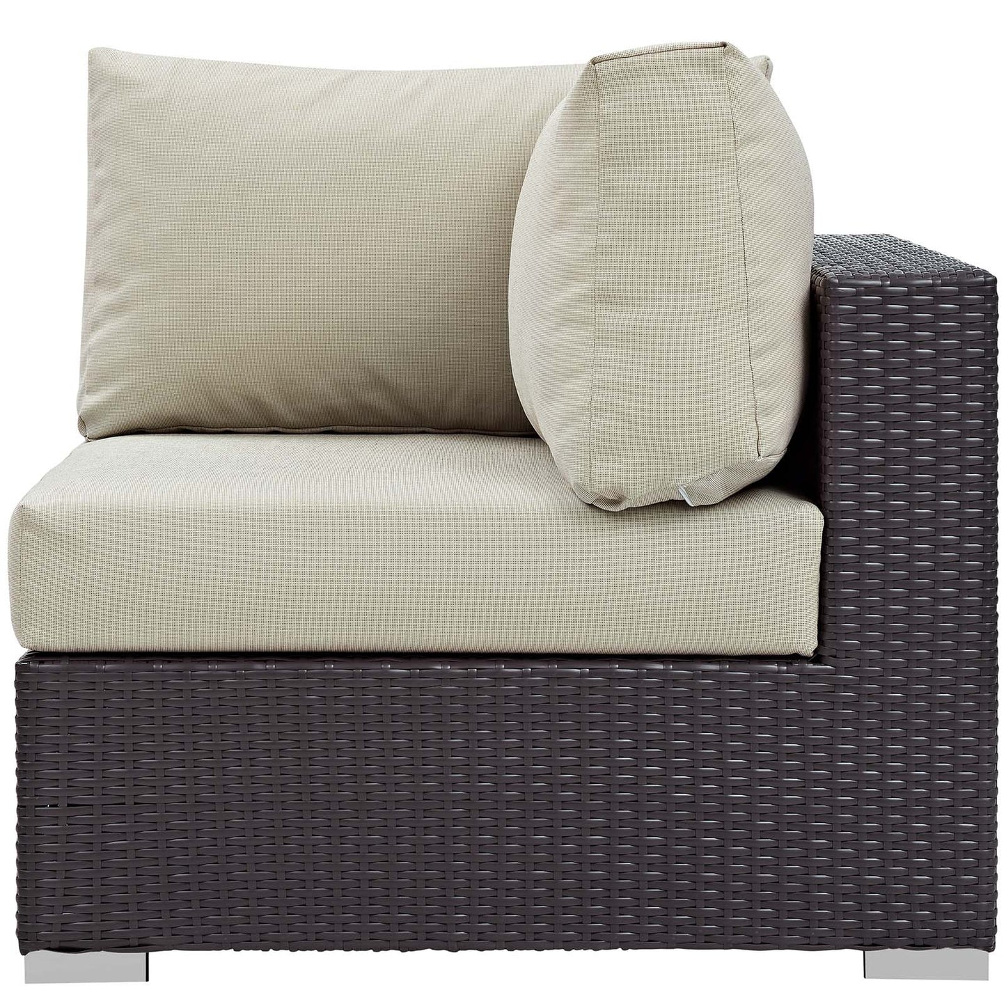 Convene 5 Piece Set Outdoor Patio with Fire Pit, Fabric Rattan Wicker, Beige, 17613