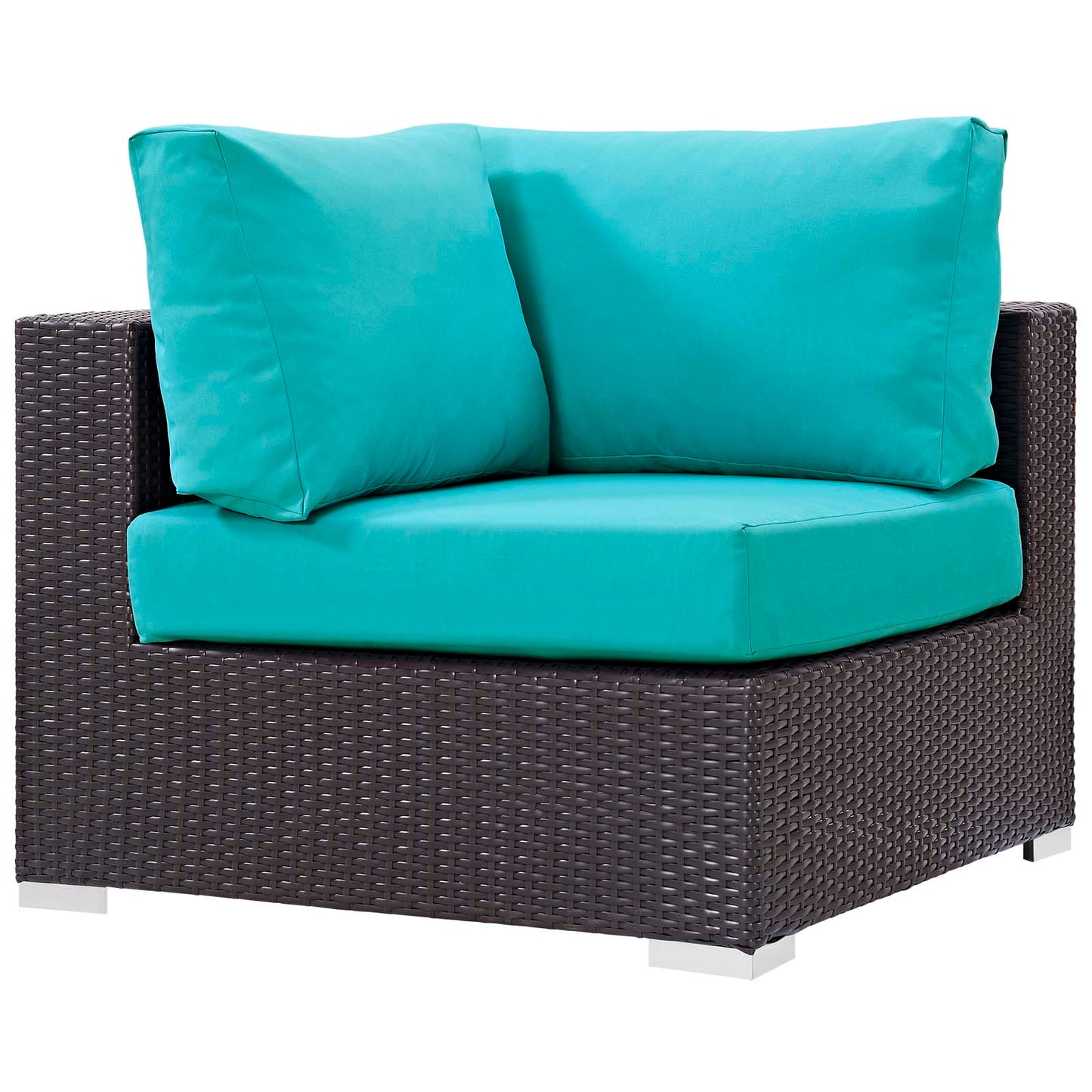 Convene 5 Piece Set Outdoor Patio with Fire Pit, Fabric Rattan Wicker, Blue, 17897