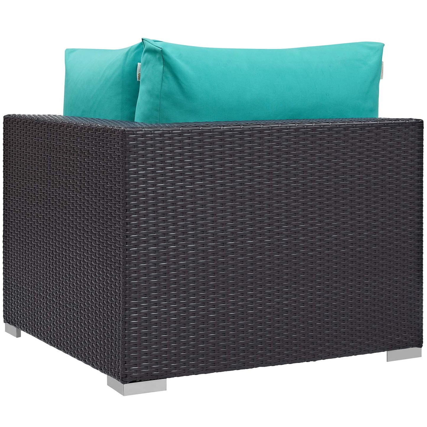 Convene 5 Piece Set Outdoor Patio with Fire Pit, Fabric Rattan Wicker, Blue, 17897
