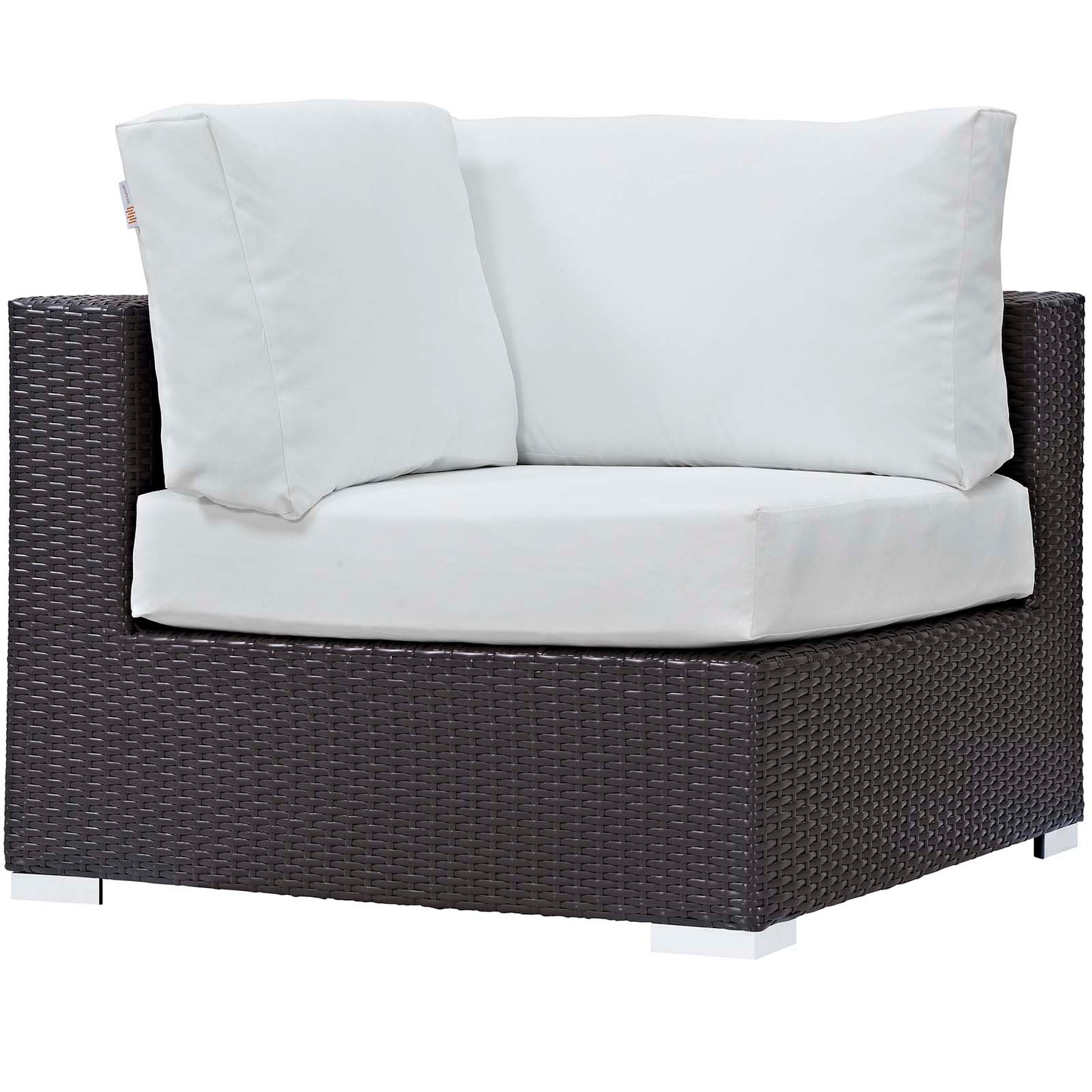 Convene 5 Piece Set Outdoor Patio with Fire Pit, Fabric Rattan Wicker, White, 17898