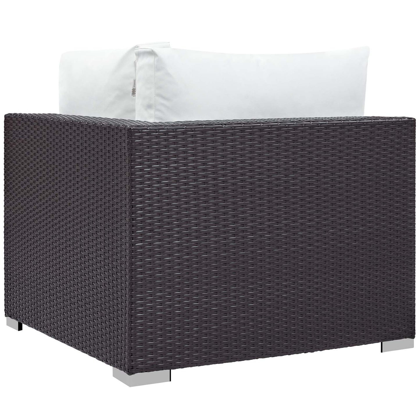 Convene 5 Piece Set Outdoor Patio with Fire Pit, Fabric Rattan Wicker, White, 17898