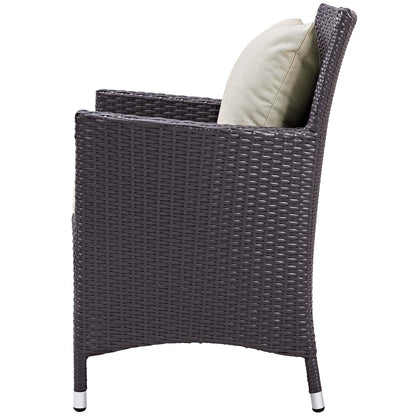 Convene 3 Piece Set Outdoor Patio with Fire Pit, Fabric Rattan Wicker, Beige, 17899