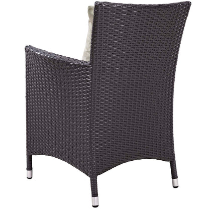 Convene 3 Piece Set Outdoor Patio with Fire Pit, Fabric Rattan Wicker, Beige, 17899