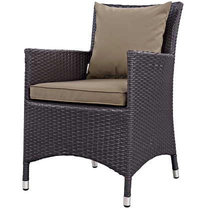 Convene 3 Piece Set Outdoor Patio with Fire Pit, Fabric Rattan Wicker, Light Brown, 17900