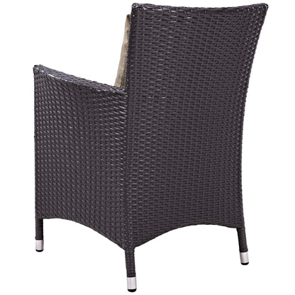 Convene 3 Piece Set Outdoor Patio with Fire Pit, Fabric Rattan Wicker, Light Brown, 17900