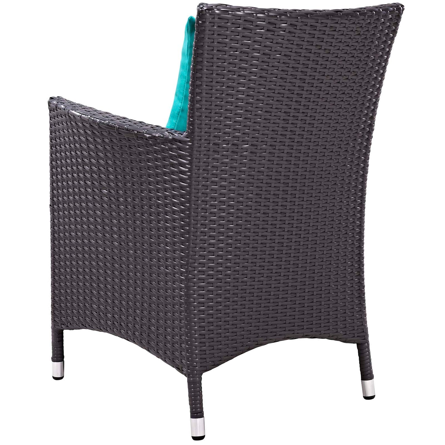 Convene 3 Piece Set Outdoor Patio with Fire Pit, Fabric Rattan Wicker, Blue, 17902
