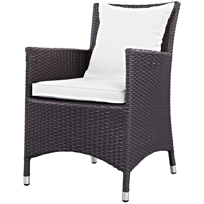 Convene 3 Piece Set Outdoor Patio with Fire Pit, Fabric Rattan Wicker, White, 17903