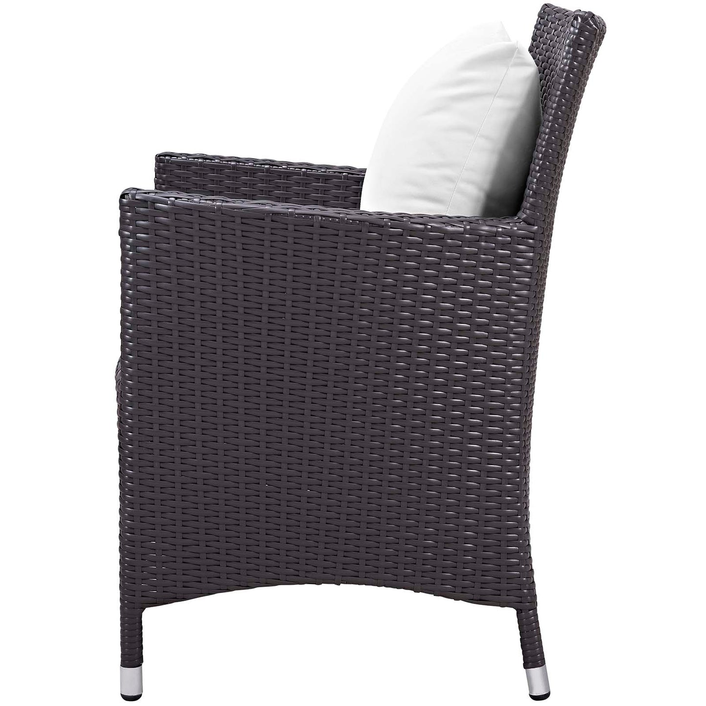 Convene 3 Piece Set Outdoor Patio with Fire Pit, Fabric Rattan Wicker, White, 17903