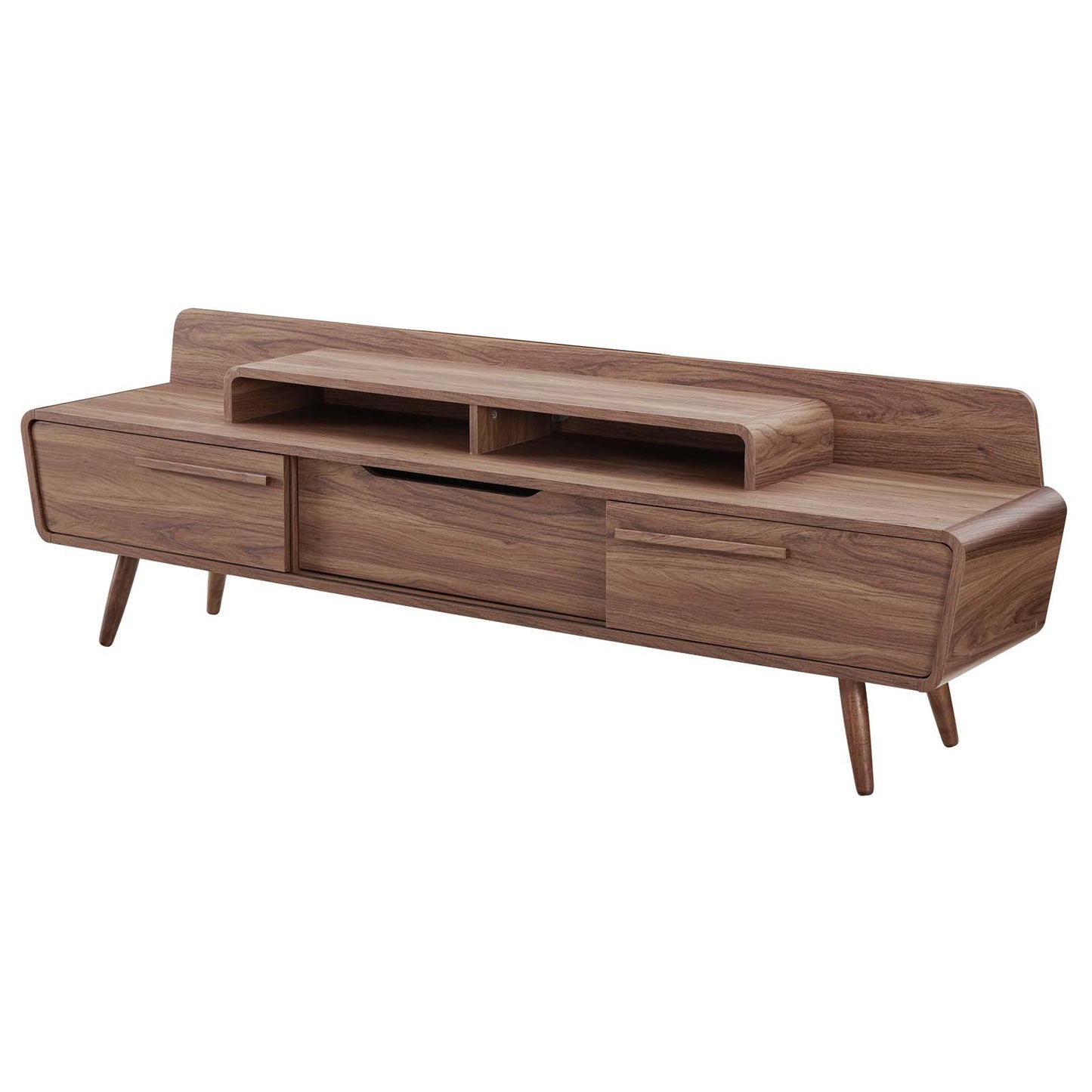 Omnistand 2 Piece Entertainment Center, Wood, Natural Walnut Gray Grey, 17905