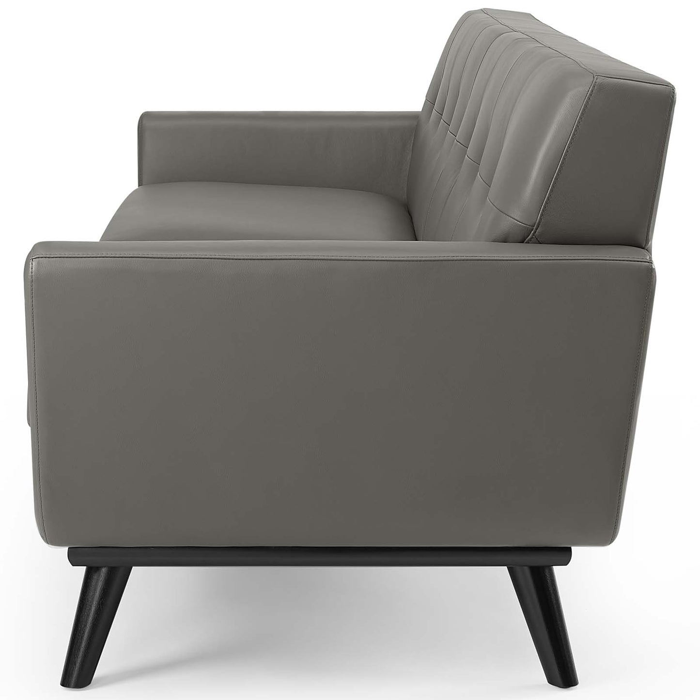 Engage Top-Grain Leather Living Room Lounge Sofa, Leather, Grey Gray, 18315