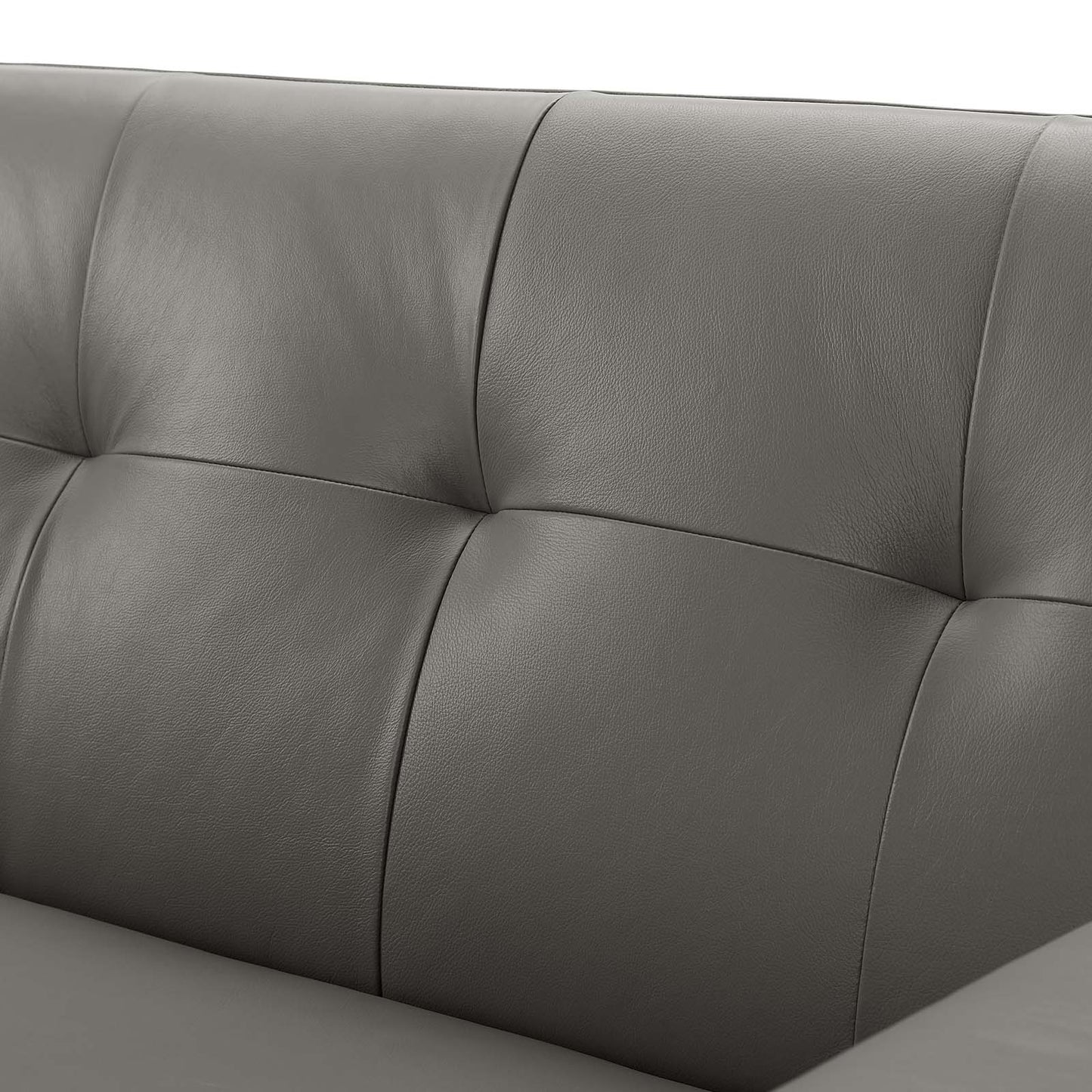 Engage Top-Grain Leather Living Room Lounge Sofa, Leather, Grey Gray, 18315