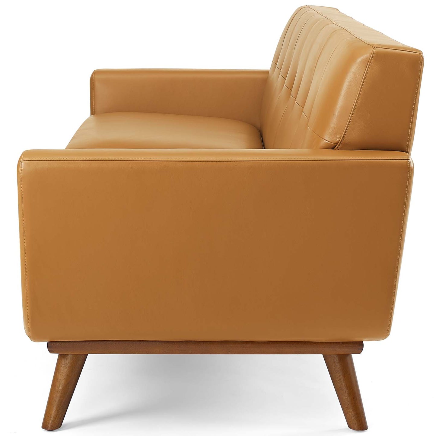 Engage Top-Grain Leather Living Room Lounge Sofa, Leather, Tan, 18316