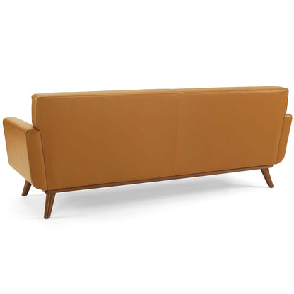 Engage Top-Grain Leather Living Room Lounge Sofa, Leather, Tan, 18316