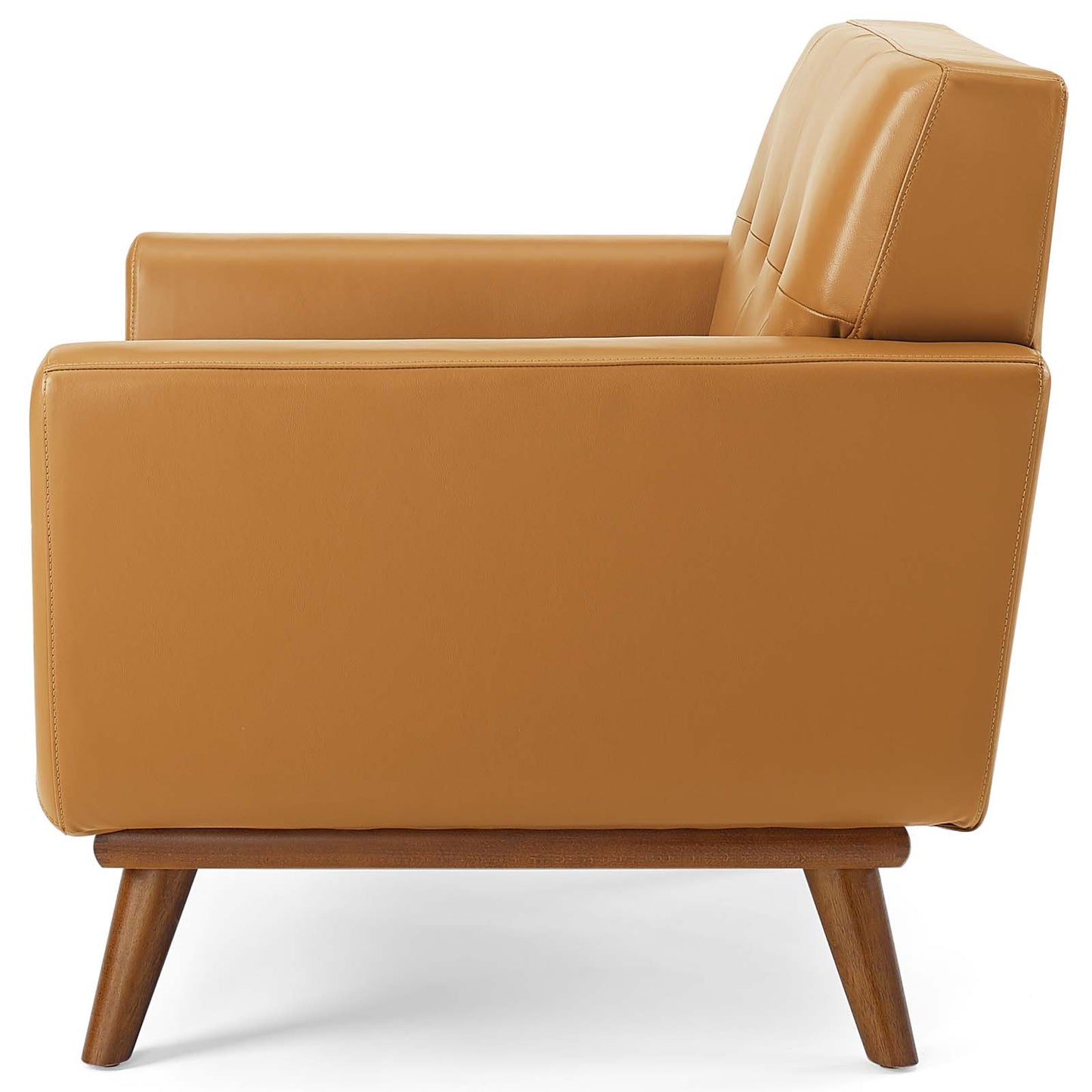 Engage Top-Grain Leather Living Room Lounge Accent Armchair, Leather, Tan, 18318