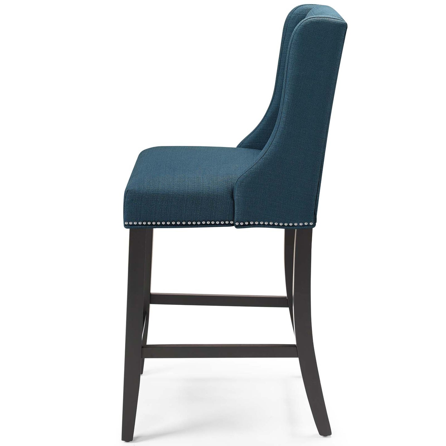 Baron Upholstered Fabric Counter Stool, Fabric, Wood, Navy Blue, 18319