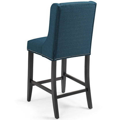 Baron Upholstered Fabric Counter Stool, Fabric, Wood, Navy Blue, 18319