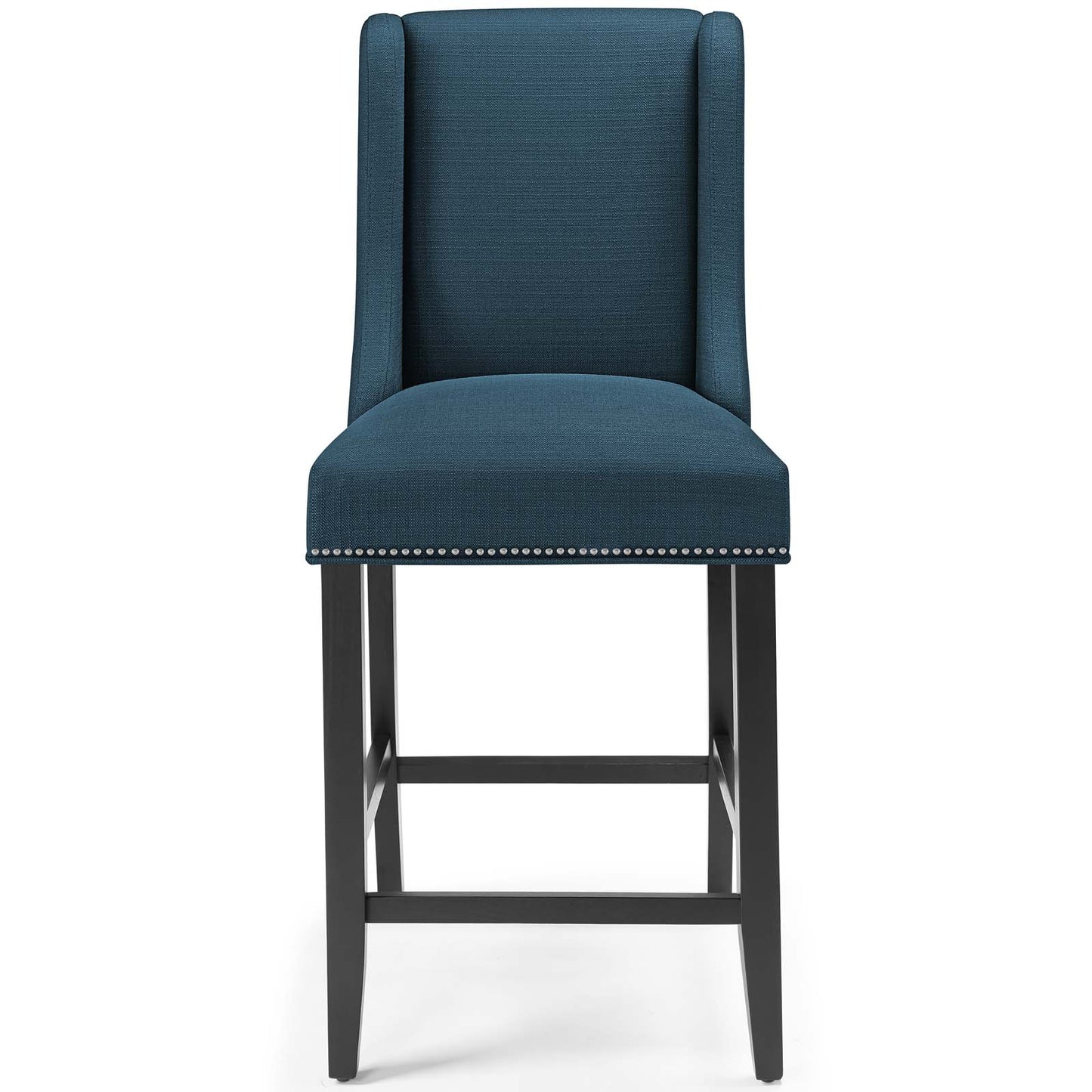 Baron Upholstered Fabric Counter Stool, Fabric, Wood, Navy Blue, 18319