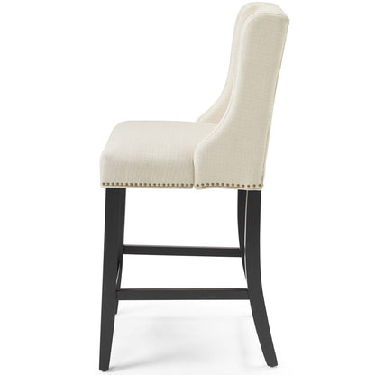 Baron Upholstered Fabric Counter Stool, Fabric, Wood, Beige, 18320