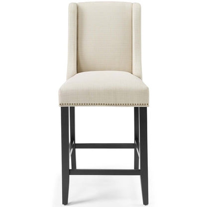 Baron Upholstered Fabric Counter Stool, Fabric, Wood, Beige, 18320