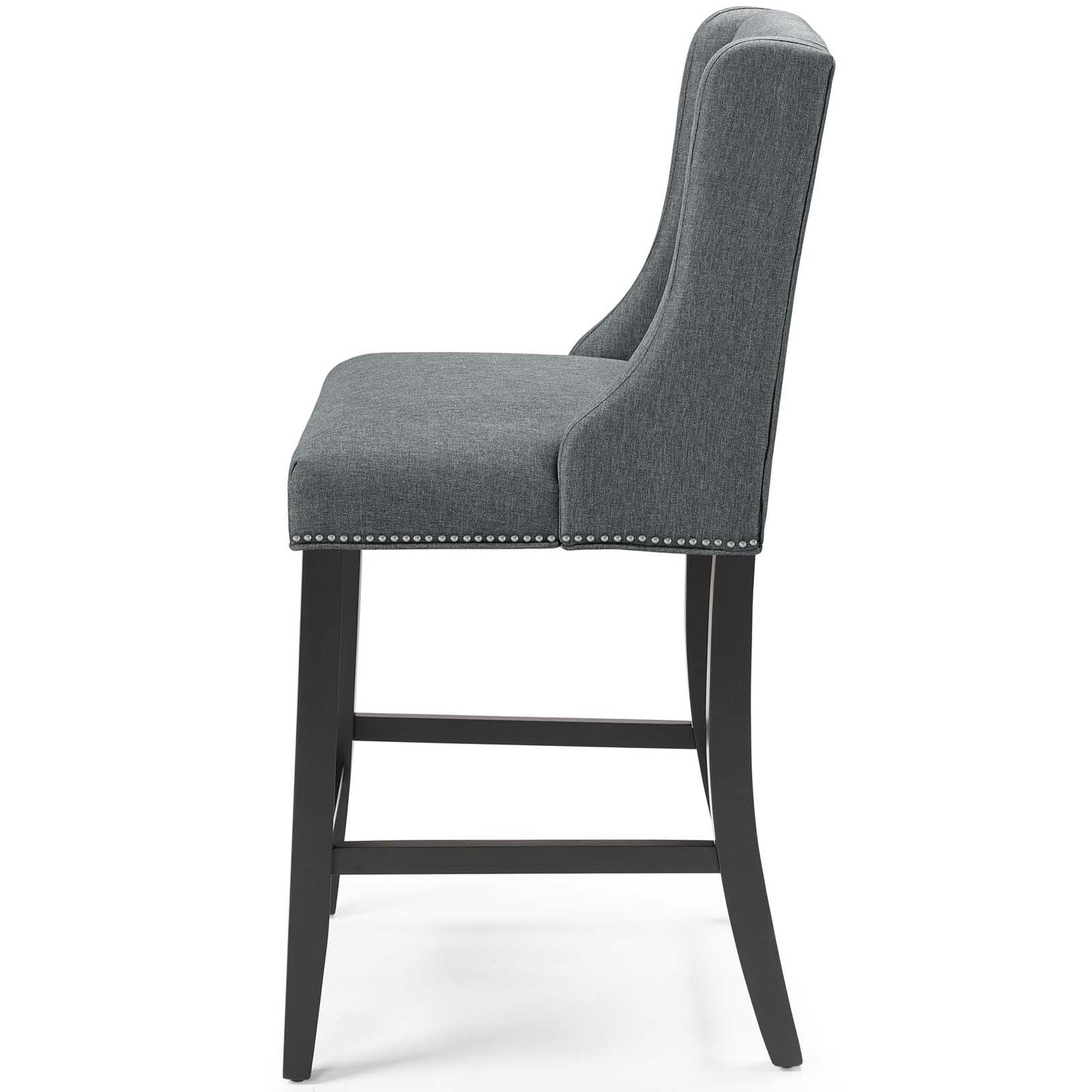 Baron Upholstered Fabric Counter Stool, Fabric, Wood, Grey Gray, 18321