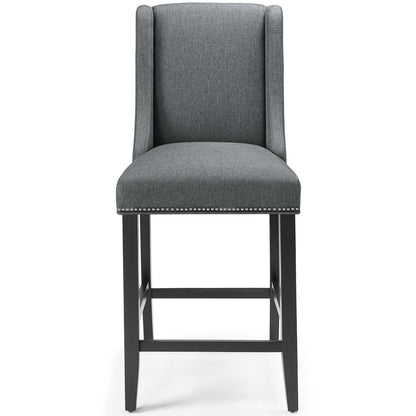 Baron Upholstered Fabric Counter Stool, Fabric, Wood, Grey Gray, 18321