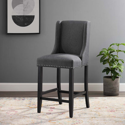 Baron Upholstered Fabric Counter Stool, Fabric, Wood, Grey Gray, 18321