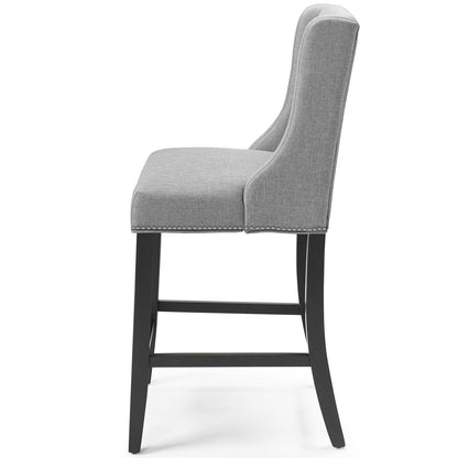 Baron Upholstered Fabric Counter Stool, Fabric, Wood, Light Grey Gray, 18322