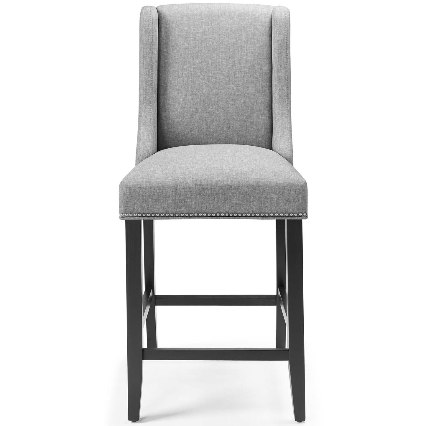 Baron Upholstered Fabric Counter Stool, Fabric, Wood, Light Grey Gray, 18322