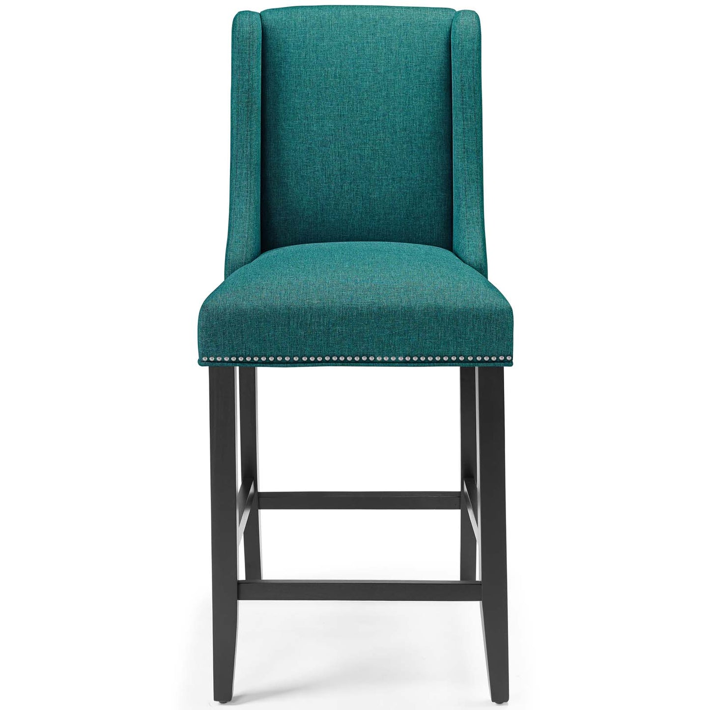 Baron Upholstered Fabric Counter Stool, Fabric, Wood, Teal Blue, 18323