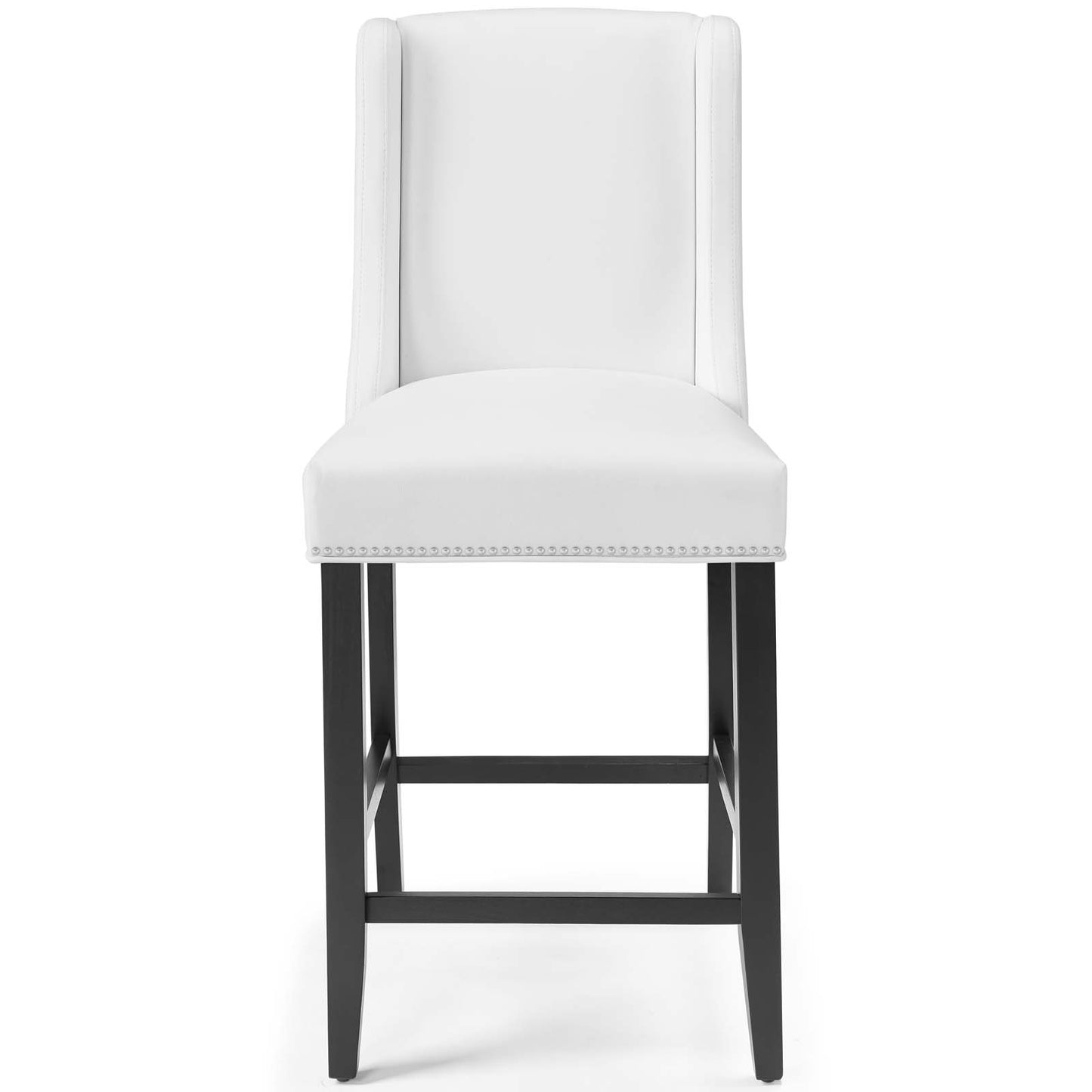 Baron Faux Leather Counter Stool, Faux Leather, Wood, White, 18324