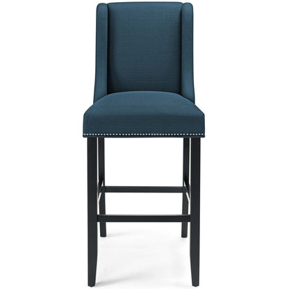 Baron Upholstered Fabric Bar Stool, Fabric, Wood, Navy Blue, 18325