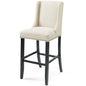 Baron Upholstered Fabric Bar Stool, Fabric, Wood, Beige, 18326