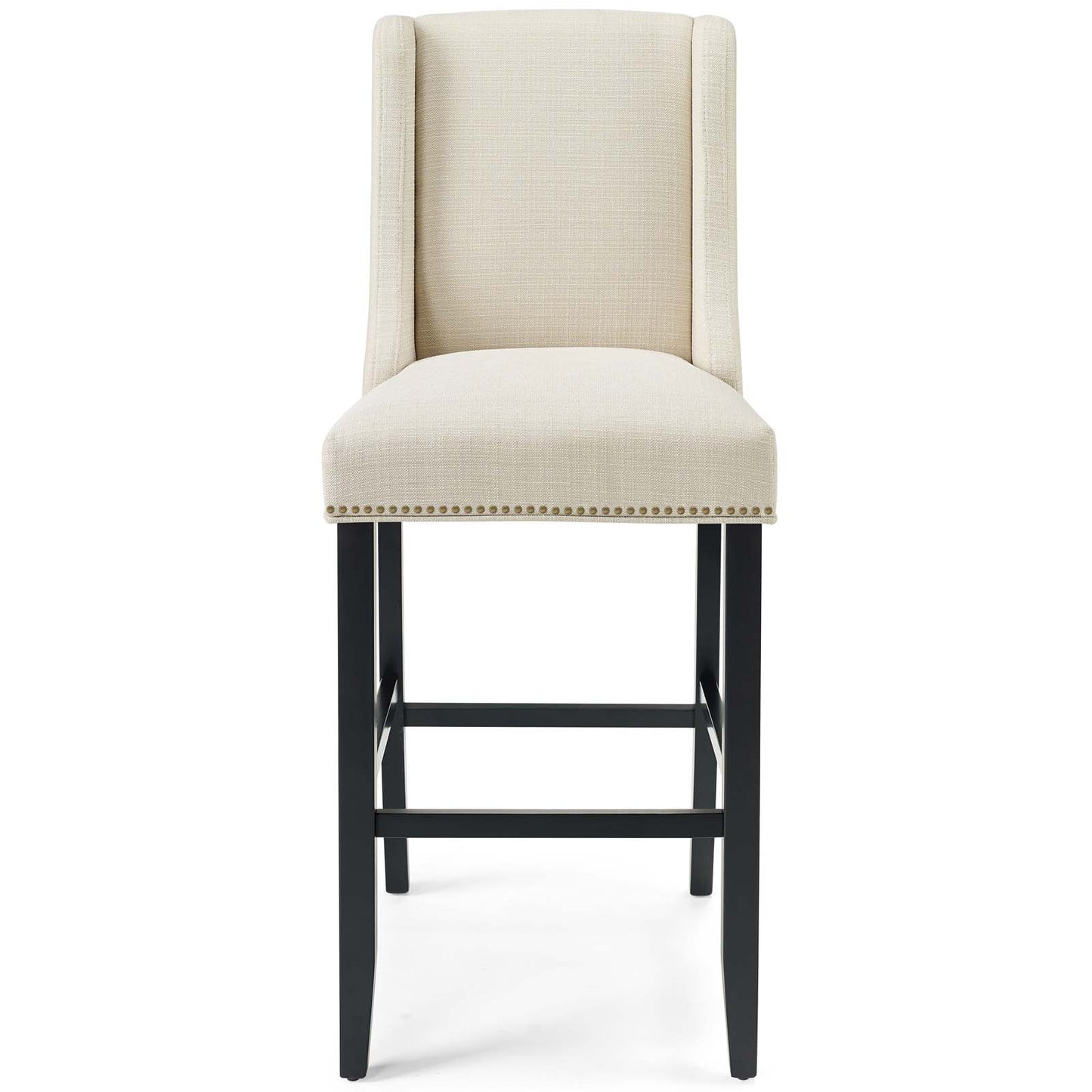 Baron Upholstered Fabric Bar Stool, Fabric, Wood, Beige, 18326