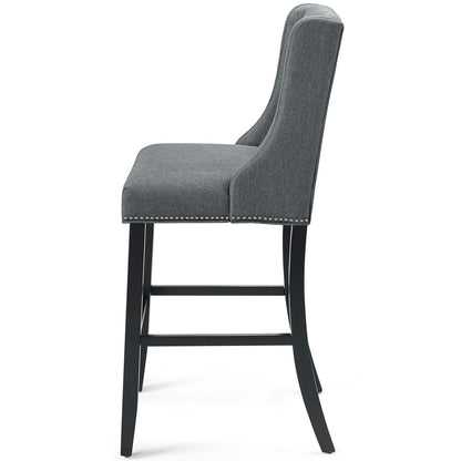 Baron Upholstered Fabric Bar Stool, Fabric, Wood, Grey Gray, 18327