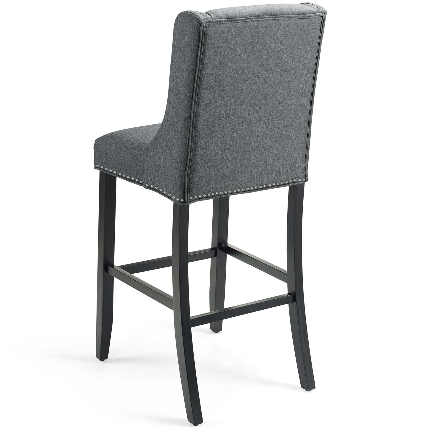Baron Upholstered Fabric Bar Stool, Fabric, Wood, Grey Gray, 18327