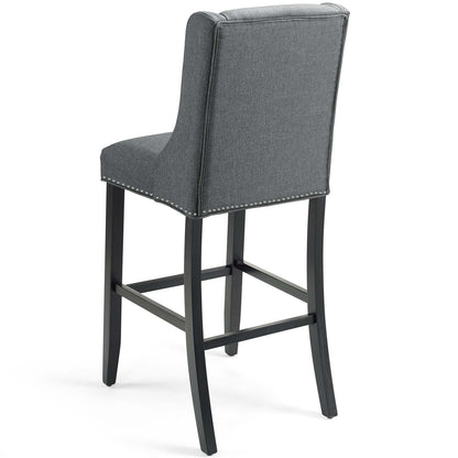Baron Upholstered Fabric Bar Stool, Fabric, Wood, Grey Gray, 18327