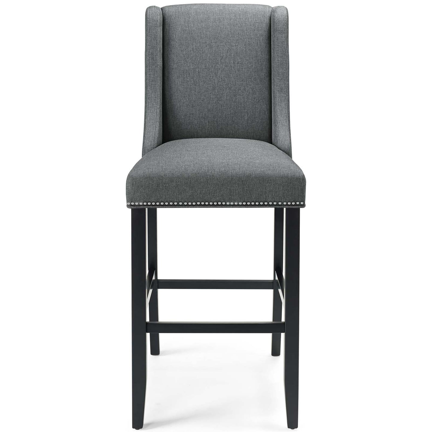 Baron Upholstered Fabric Bar Stool, Fabric, Wood, Grey Gray, 18327