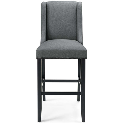 Baron Upholstered Fabric Bar Stool, Fabric, Wood, Grey Gray, 18327
