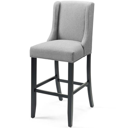 Baron Upholstered Fabric Bar Stool, Fabric, Wood, Light Grey Gray, 18328