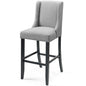 Baron Upholstered Fabric Bar Stool, Fabric, Wood, Light Grey Gray, 18328