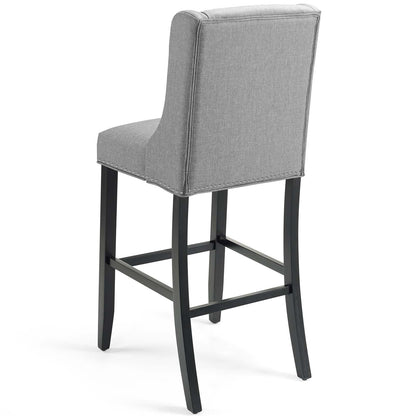 Baron Upholstered Fabric Bar Stool, Fabric, Wood, Light Grey Gray, 18328
