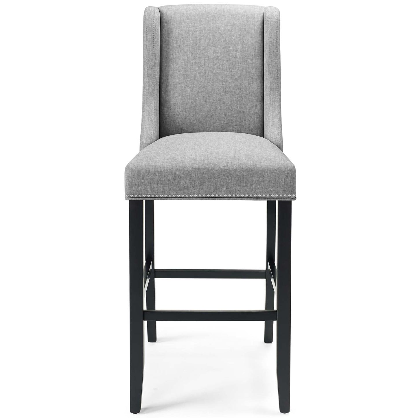 Baron Upholstered Fabric Bar Stool, Fabric, Wood, Light Grey Gray, 18328