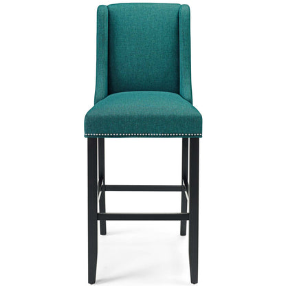 Baron Upholstered Fabric Bar Stool, Fabric, Wood, Teal Blue, 18329