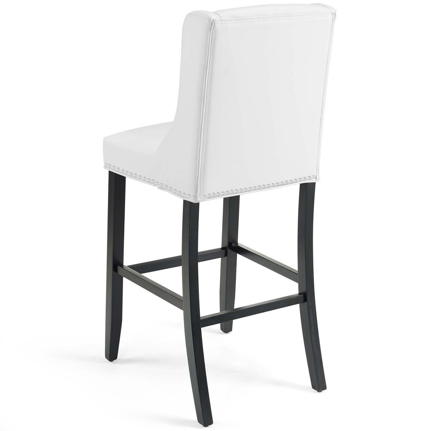 Baron Faux Leather Bar Stool, Faux Leather, Wood, White, 18330