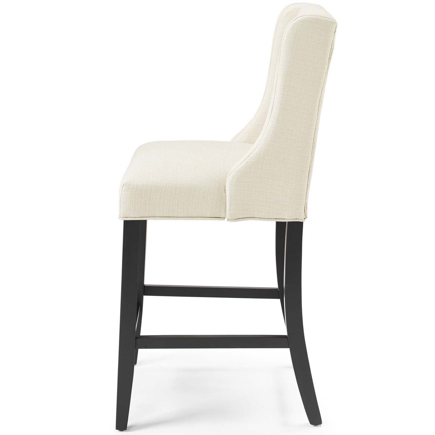 Baronet Tufted Button Upholstered Fabric Counter Stool, Fabric, Wood, Beige, 18332