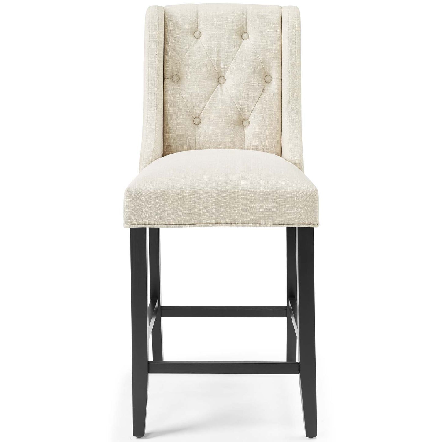 Baronet Tufted Button Upholstered Fabric Counter Stool, Fabric, Wood, Beige, 18332