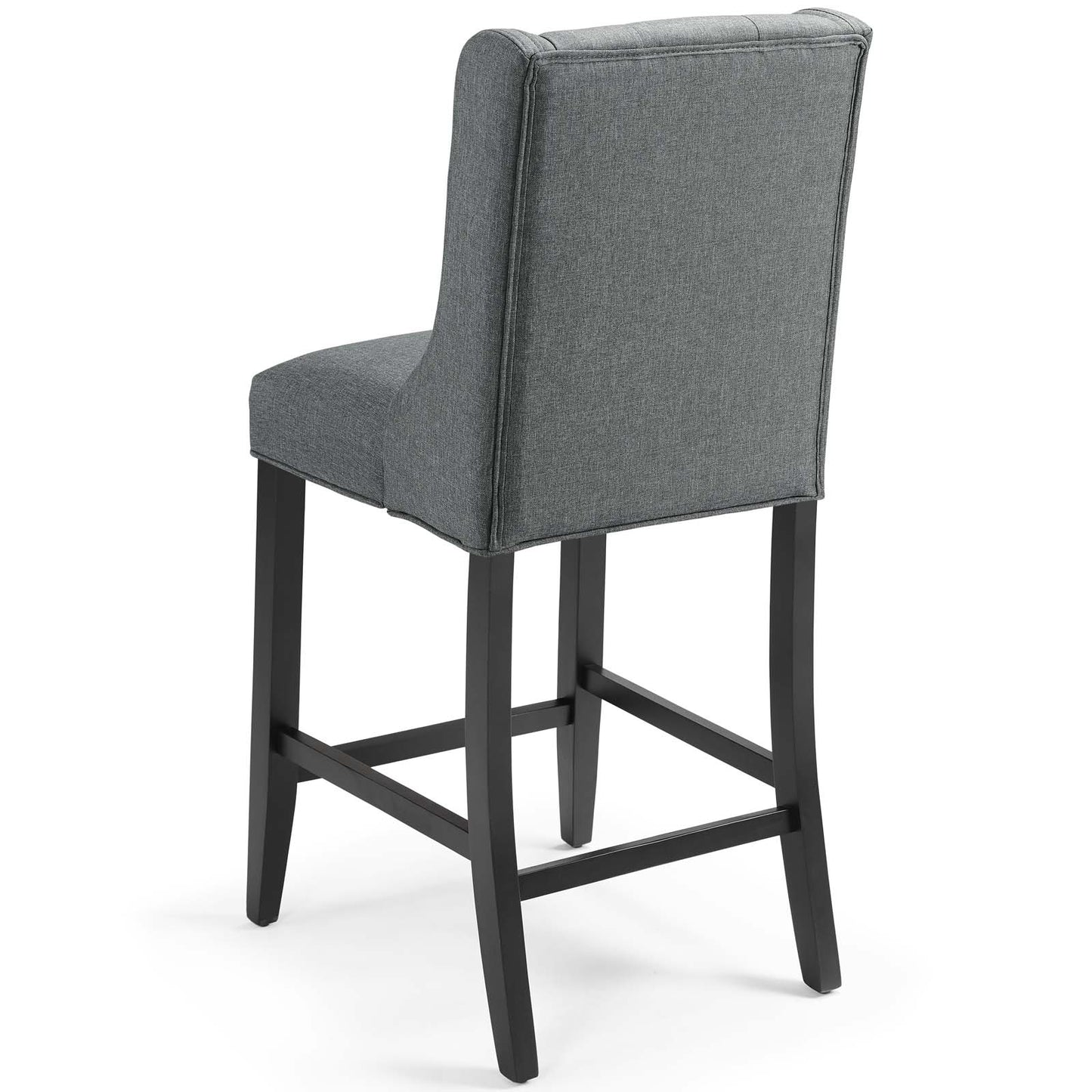 Baronet Tufted Button Upholstered Fabric Counter Stool, Fabric, Wood, Grey Gray, 18333
