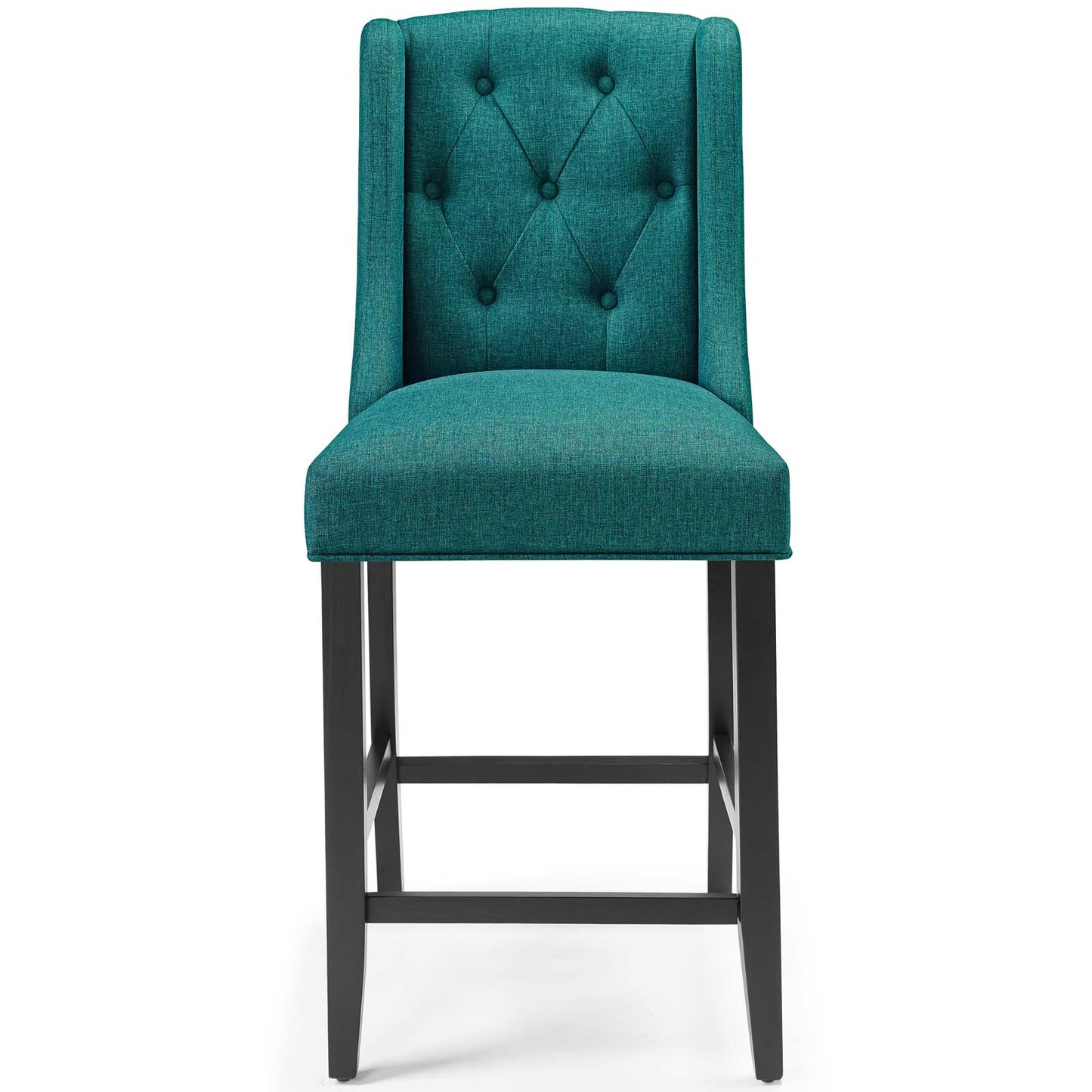 Baronet Tufted Button Upholstered Fabric Counter Stool, Fabric, Wood, Teal Blue, 18335