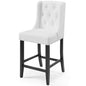 Baronet Tufted Button Faux Leather Counter Stool, Faux Leather, White, 18336
