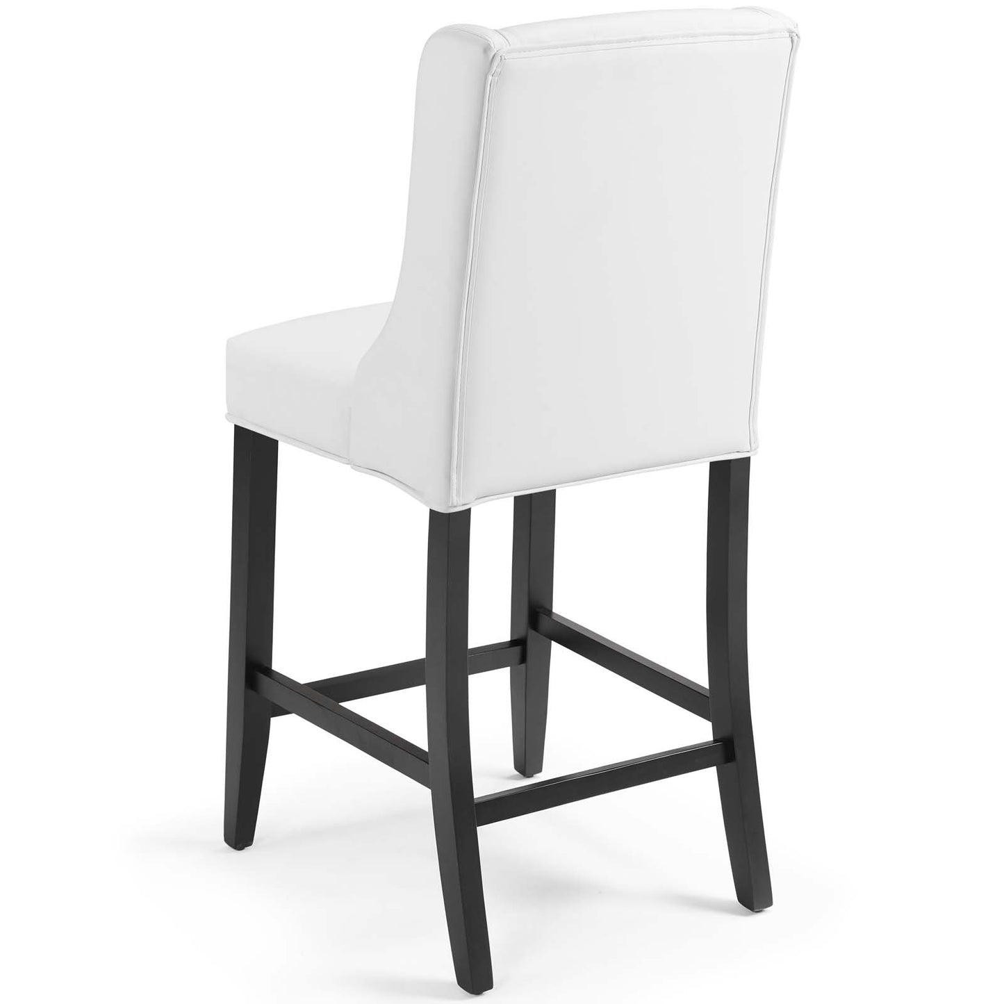 Baronet Tufted Button Faux Leather Counter Stool, Faux Leather, White, 18336